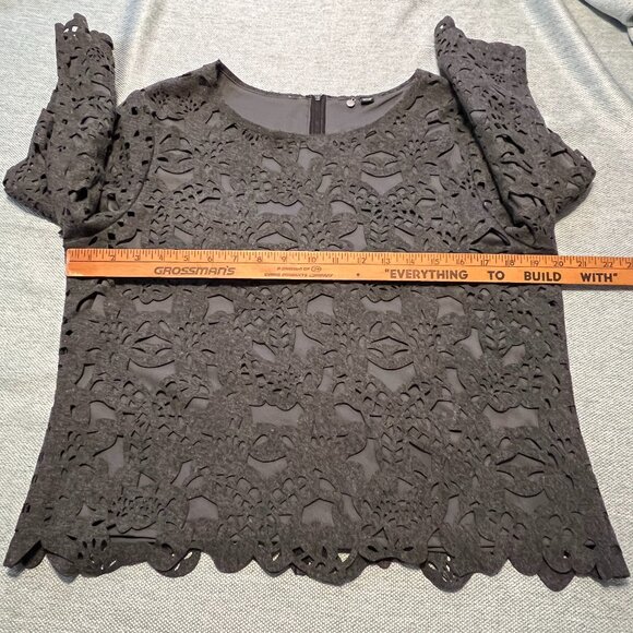 ANTHROPOLGIE X KNITTED & KNOTTED LASER CUT WOOL BLEND TOP - Picture 7 of 9